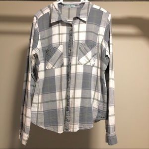 Maurices plaid button up shirt grayish blue